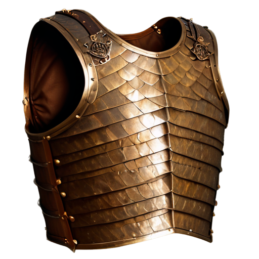 Medieval fantasy cuirass made of beige lizard scales, matte - icon | sticker