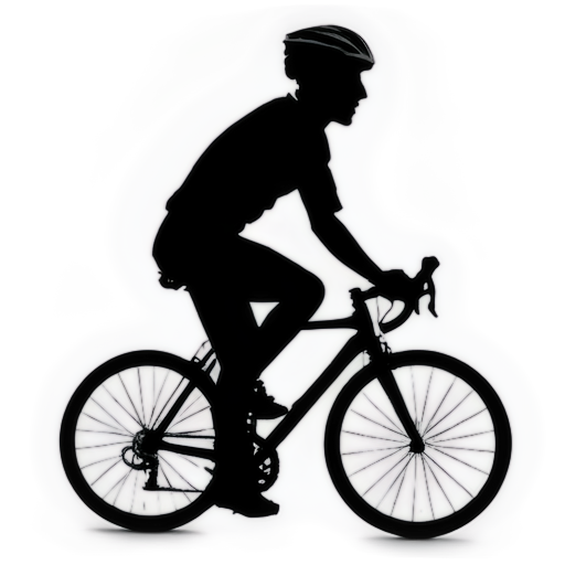 one silhoutte cyclist no background - icon | sticker