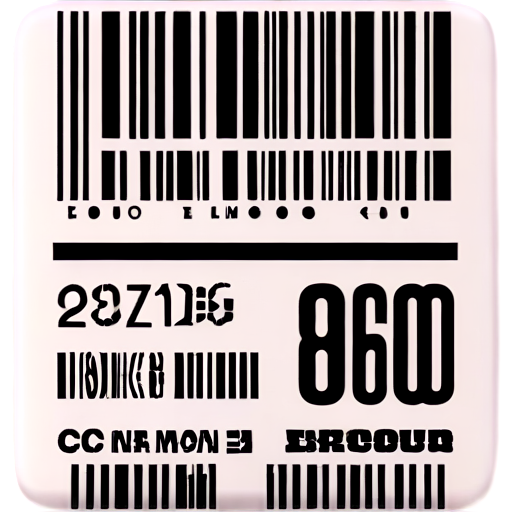 a label with a code 128 barcode and some text viewed from an angle - icon | sticker