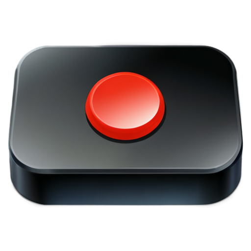 red button, rectangular, rounded - icon | sticker