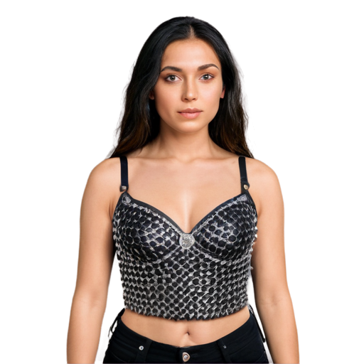 Medieval fantasy chainmail bra, made of steel rings - icon | sticker