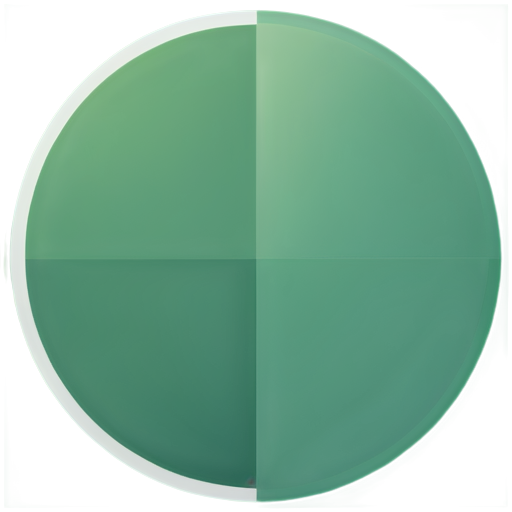 the green smooth circle of the sight divided into 4 parts - icon | sticker