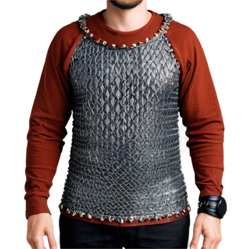 Medieval fantasy chainmail shirt, made of steel rings - icon | sticker