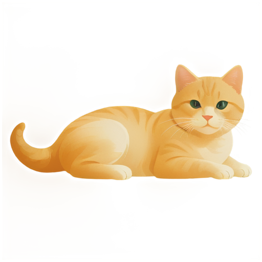 The cat is lying with a croissant - icon | sticker