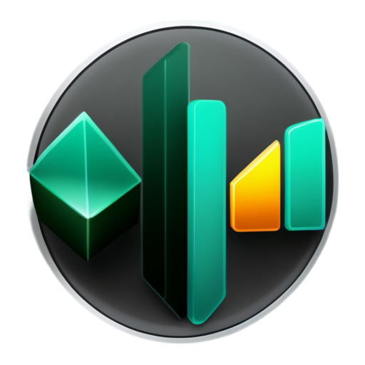 growth icon, diagram icon, realistic, emerald colors - icon | sticker