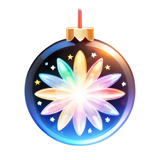 fireworks and christmas lights - icon | sticker