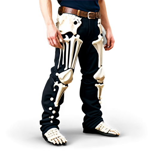 Medieval fantasy pants made of bones, matte - icon | sticker