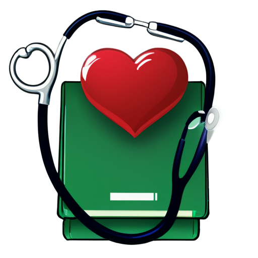 stethoscope and health diary formatting a heart - icon | sticker