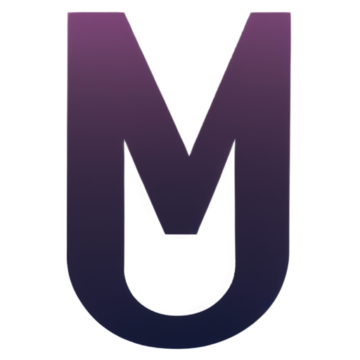 make the Letter M looks like a cat with dark gradient purple color - icon | sticker