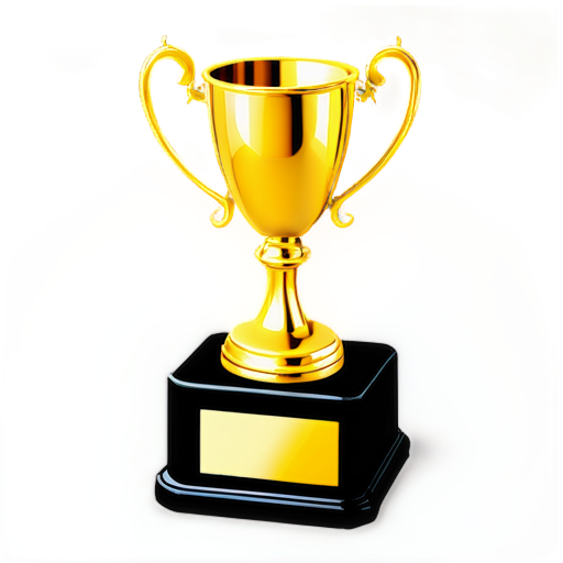 Trophy having a white background with rounded corners and shadow - icon | sticker