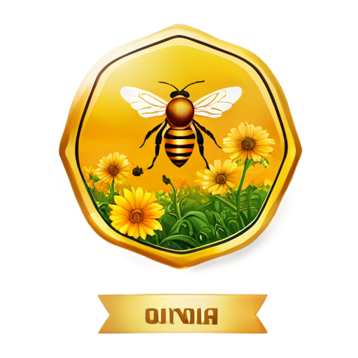 create a logo for a shop selling honey sets add the shop name Golden Fields - Polish Houney - icon | sticker