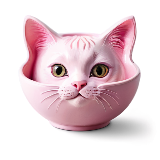 pink kitty milkbowl - icon | sticker