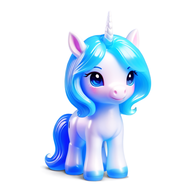 cute white unicorn with a pastel blue mane - icon | sticker