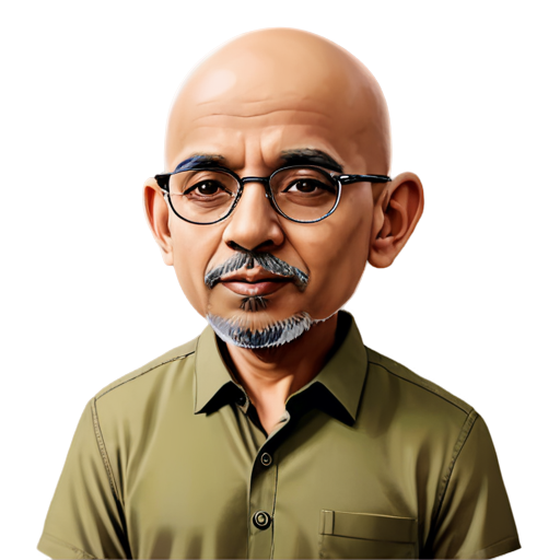 indian guru bald with goatie & glasses - icon | sticker