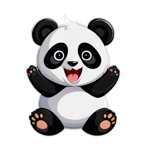 The Panda wearing headphones is shouting with their mouth wide open. - icon | sticker