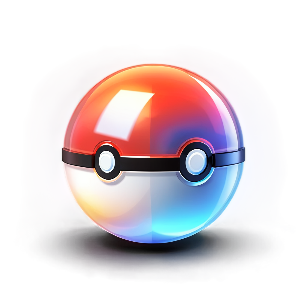 a pokemon ball icon, minecraft style - icon | sticker