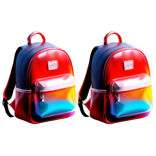 red backpack 3d model - icon | sticker