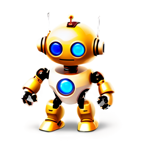 A robot with molecular structure - icon | sticker