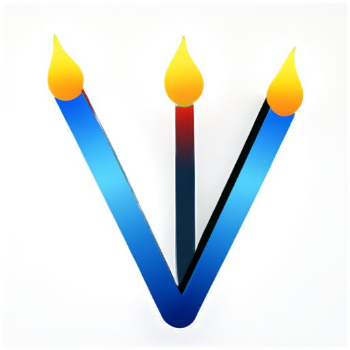 A sleek and modern 'V' shape design with a futuristic and high-tech aesthetic, combined with the visual elements of candlestick charts (K-line) in trading. The 'V' is illuminated with neon blue and white glowing lights, with candlestick patterns integrated into the arms of the 'V'. Surrounding the 'V' are dynamic fiery effects with bright orange and red flames. The background should resemble a financial trading dashboard with a dark gradient, enhancing the contrast of the glowing 'V', candlestick patterns, and fire. The overall design should be minimalist, visually striking, and emphasize technology, financial dynamics, and energy - icon | sticker