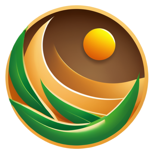 An icon for the BEO cryptocurrency, symbolizing a path and development. Imagine a winding trail leading to a sun or horizon, surrounded by leaves. The colors include brown and sandy tones for the path and green for the environment. The design elements convey movement and sustainability." - icon | sticker