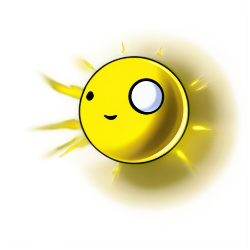 yellow electric ball with flashes - icon | sticker