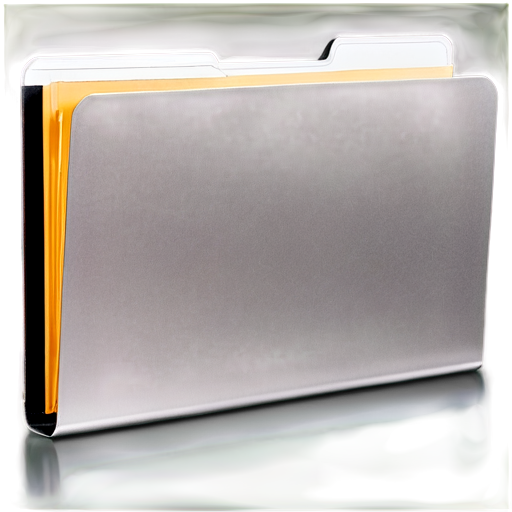 thick silver folder with papers. folder color - silver. sheets should stick out of the folder. background should be transparent. inscription on the folder "Case". brown glow around the folder - icon | sticker