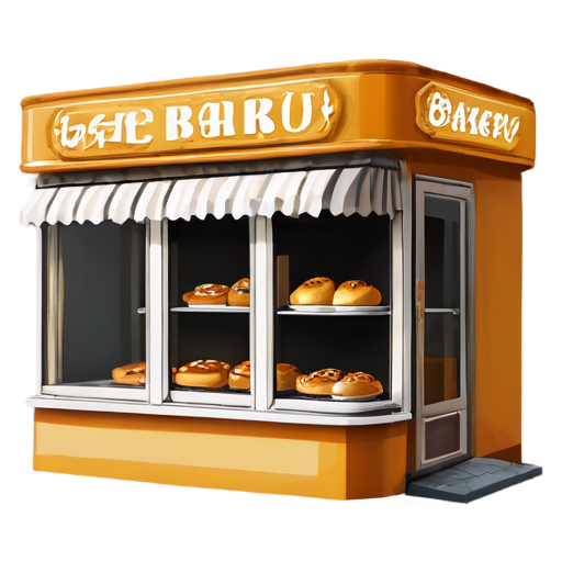 bakery in orange-yellow colors - icon | sticker