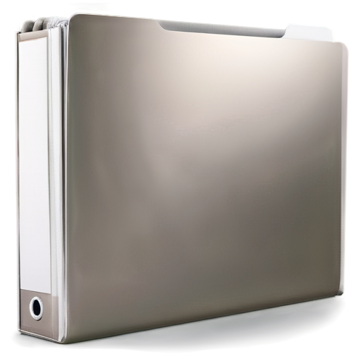 thick silver folder with papers. folder color - silver. sheets should stick out of the folder. inscription on the folder "Case". image should take up 50% of the space. background is transparent. brown glow around the folder - icon | sticker