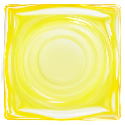 Yellow cream one stroke on glass top view - icon | sticker