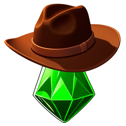 brown Cowboy hat on top of sims 4 plumbob - icon | sticker