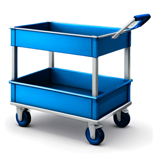 cart with products in blue and light blue colors - icon | sticker