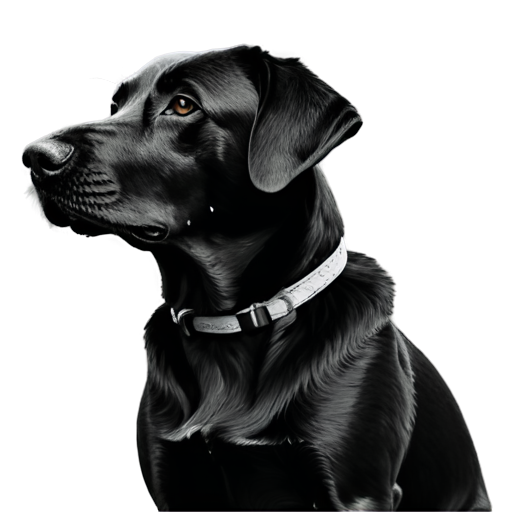 sniffing dog black and white - icon | sticker