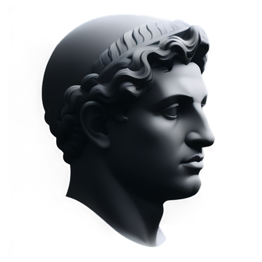 a thinking greek sculpture symbol in black color without background as logo - icon | sticker