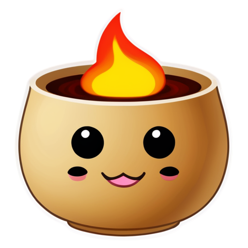 dimsum with face emoticon and effect fire burn make the cricle shape - icon | sticker