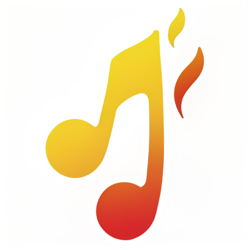 Yellow song symbol with red clouts heat - icon | sticker