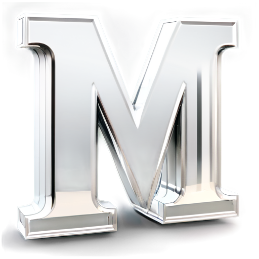 3D letter M - icon | sticker