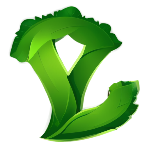 Letter Y У made from leafs flat vector simple style - icon | sticker