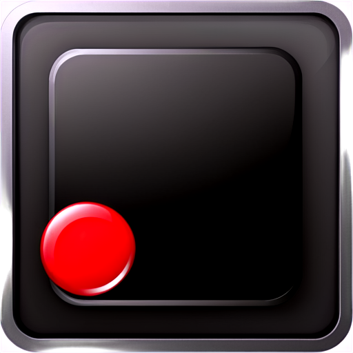 black and red button, computer game, square, vertical - icon | sticker