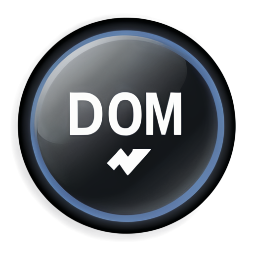 Generate icon with the phrase "DOM QA". Both words in different colors - icon | sticker