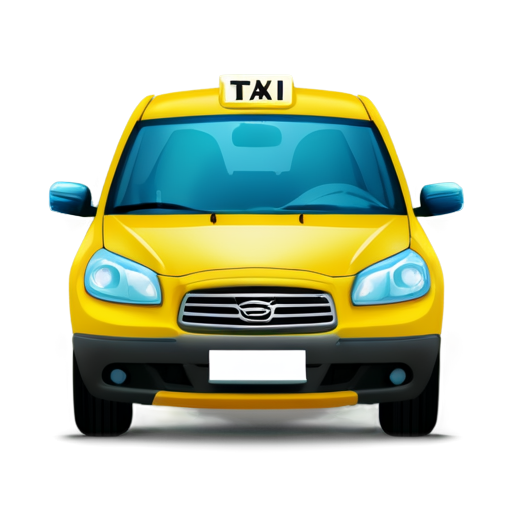 one taxi car yellow 3d-view "without text" - icon | sticker