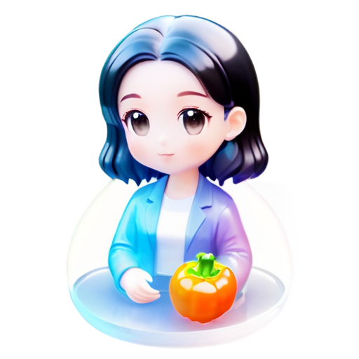 Logo for nutritionist, girl with vegetables - icon | sticker