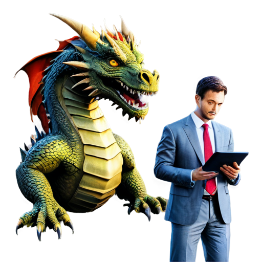 ai based stock trader with a dragon - icon | sticker