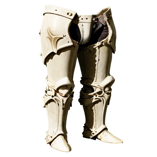 Medieval fantasy greaves pants made of bones, matte - icon | sticker