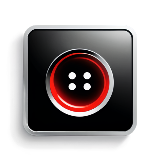 black and red button, computer game, square, vertical - icon | sticker