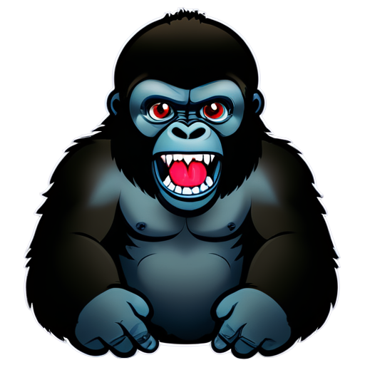 Gorilla with diamond teeth nft style - icon | sticker