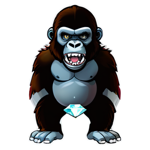 Gorilla with diamond teeth nft style - icon | sticker