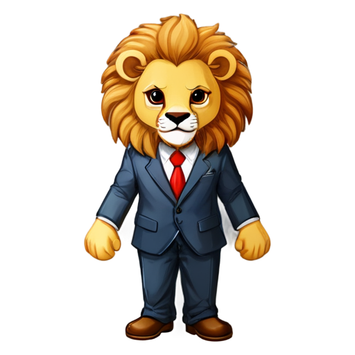 lion wearing suit - icon | sticker