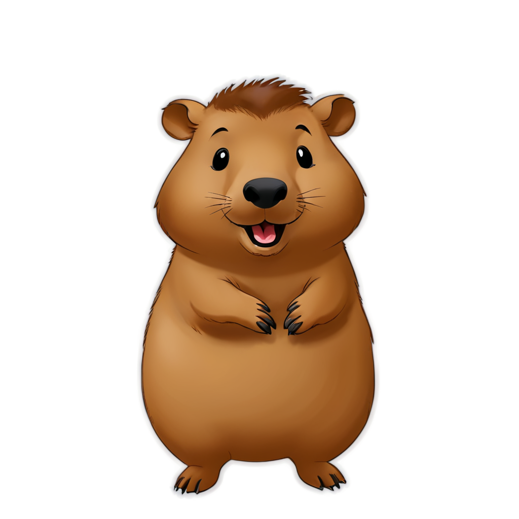 a cute smiling capybara - icon | sticker