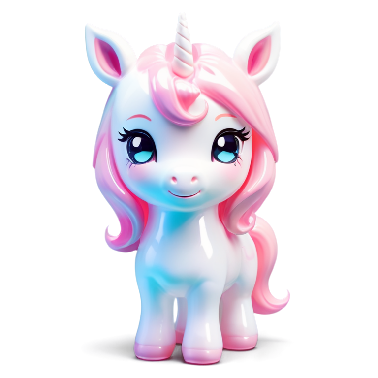 cute white unicorn with a pastel pink mane - icon | sticker