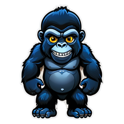 Gorilla with diamond teeth nft style - icon | sticker